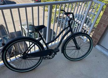 Black Cruiser Bike with Green Tires