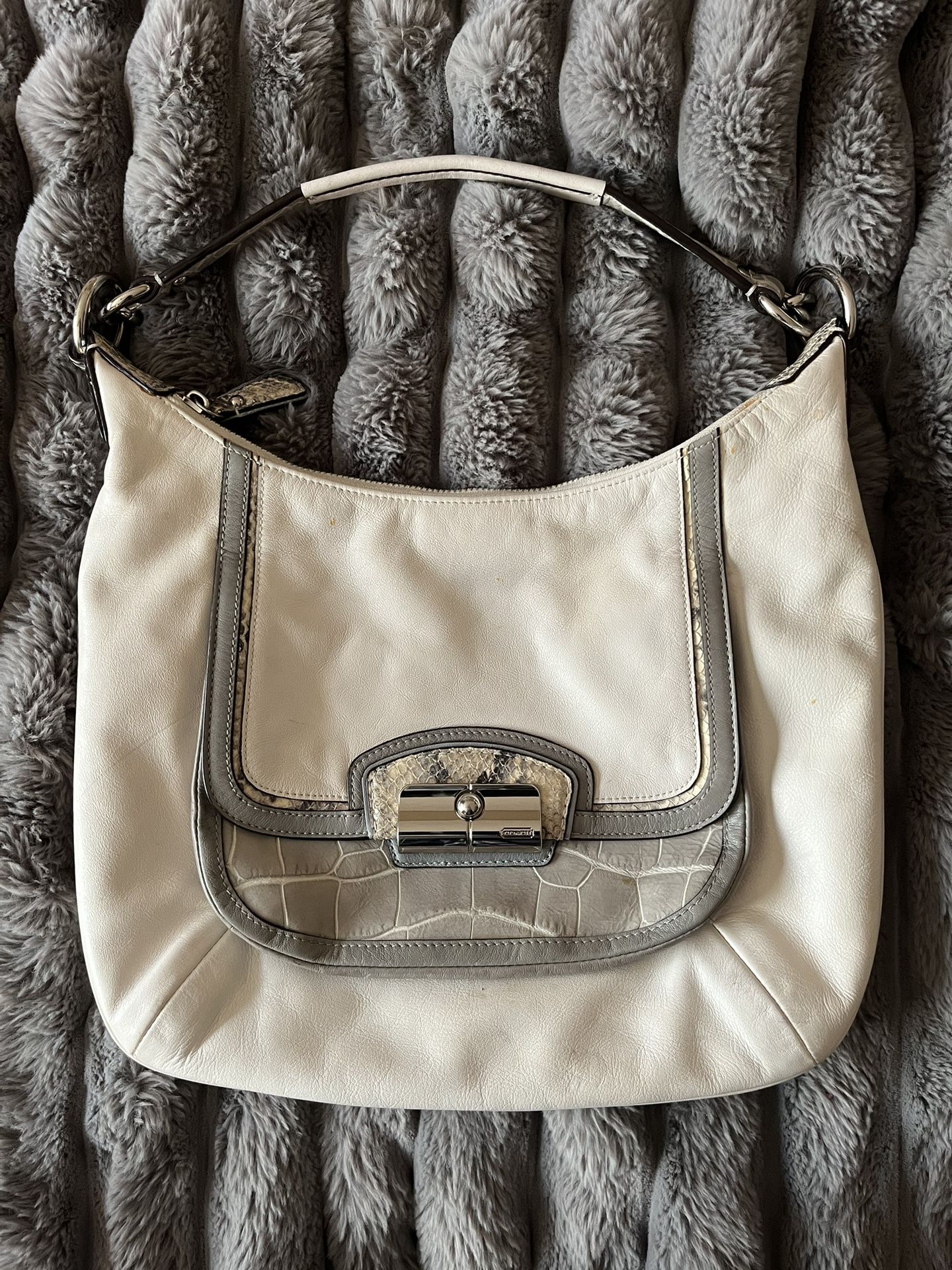 Coach Purse With Snake Skin Accents