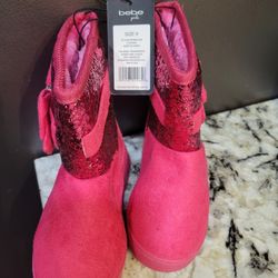Toddler Girl Size 9 Pink Glitter Boots. Bebe
