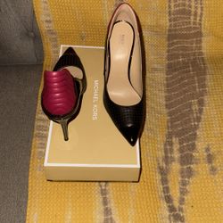 Michael Kors Black w/ Red Trim  Pumps Size 7.5 , 4 inches
