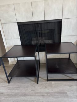 Two end tables bedside tables