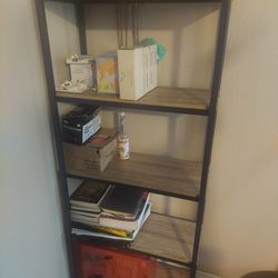 5-Tier Rustic Industrial Bookshelf