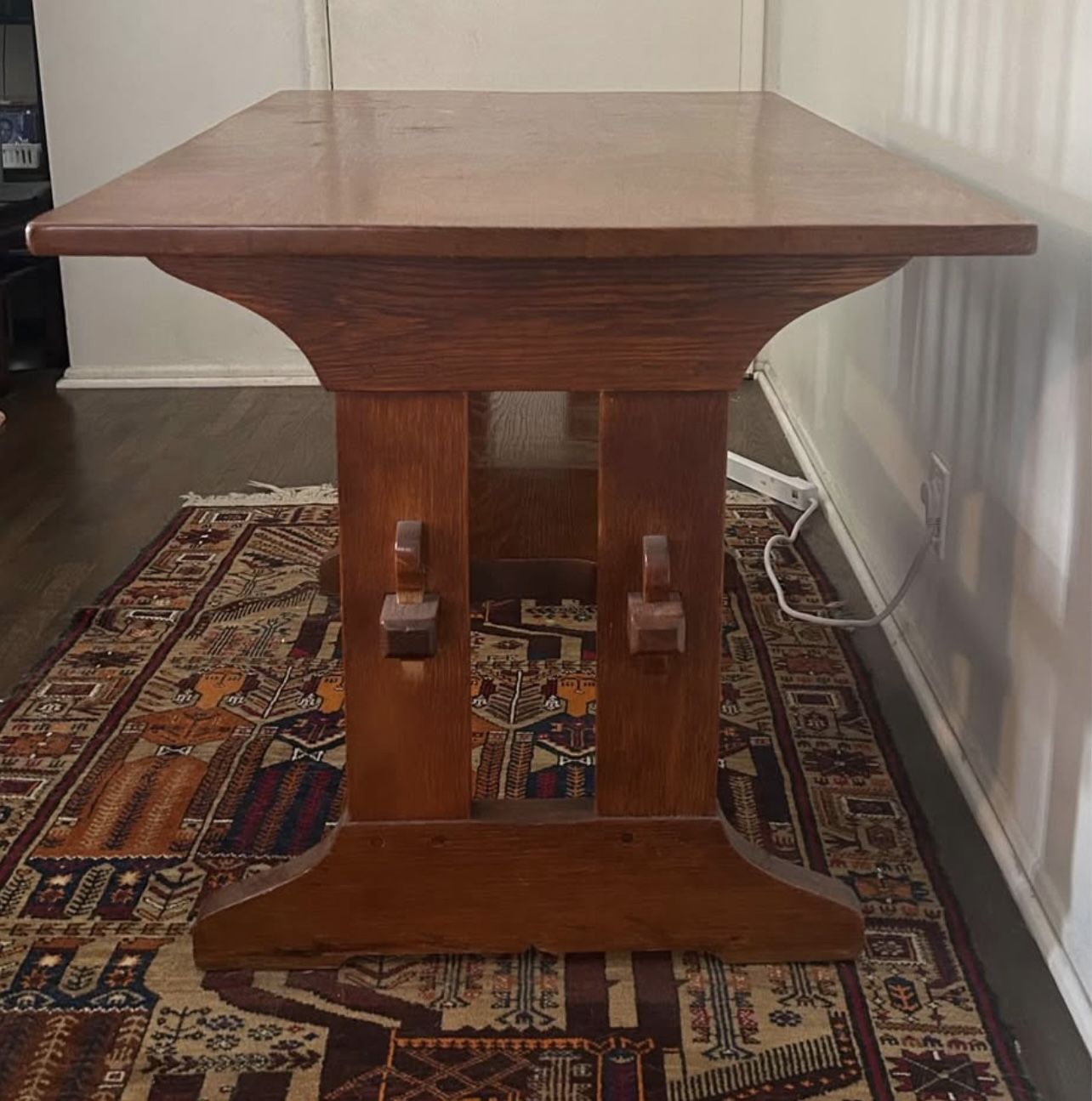 Solid Oak Trestle Table