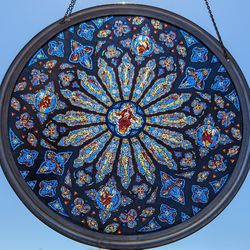 Glassmasters St John’s The Divine Rose Suncatcher- Stained Glass 