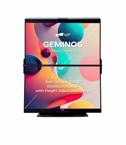 Mobile Pixels Inc. Geminos Dual 24" Vertical Stacked Monitor Brand New In Box