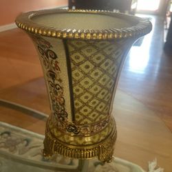 Chinese Cracked Porcelain Bronze/Brass Trim