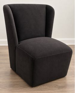 Elegant Charcoal Gray Accent Chair with Casters