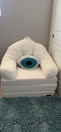 Comfy Single Bean Bag Chair for Adults, Floor Couch with Handle, Faux Fur Couch Bed for Living Room