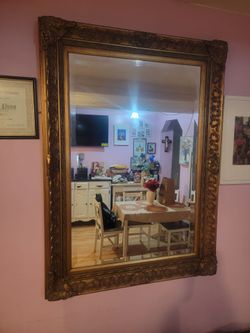 Large Gold Ornate Framed Wall Mirror
