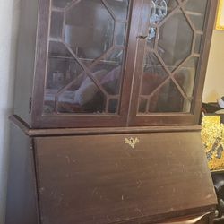 Beautiful Antique Chippendale Secretary Desk Circa 1930