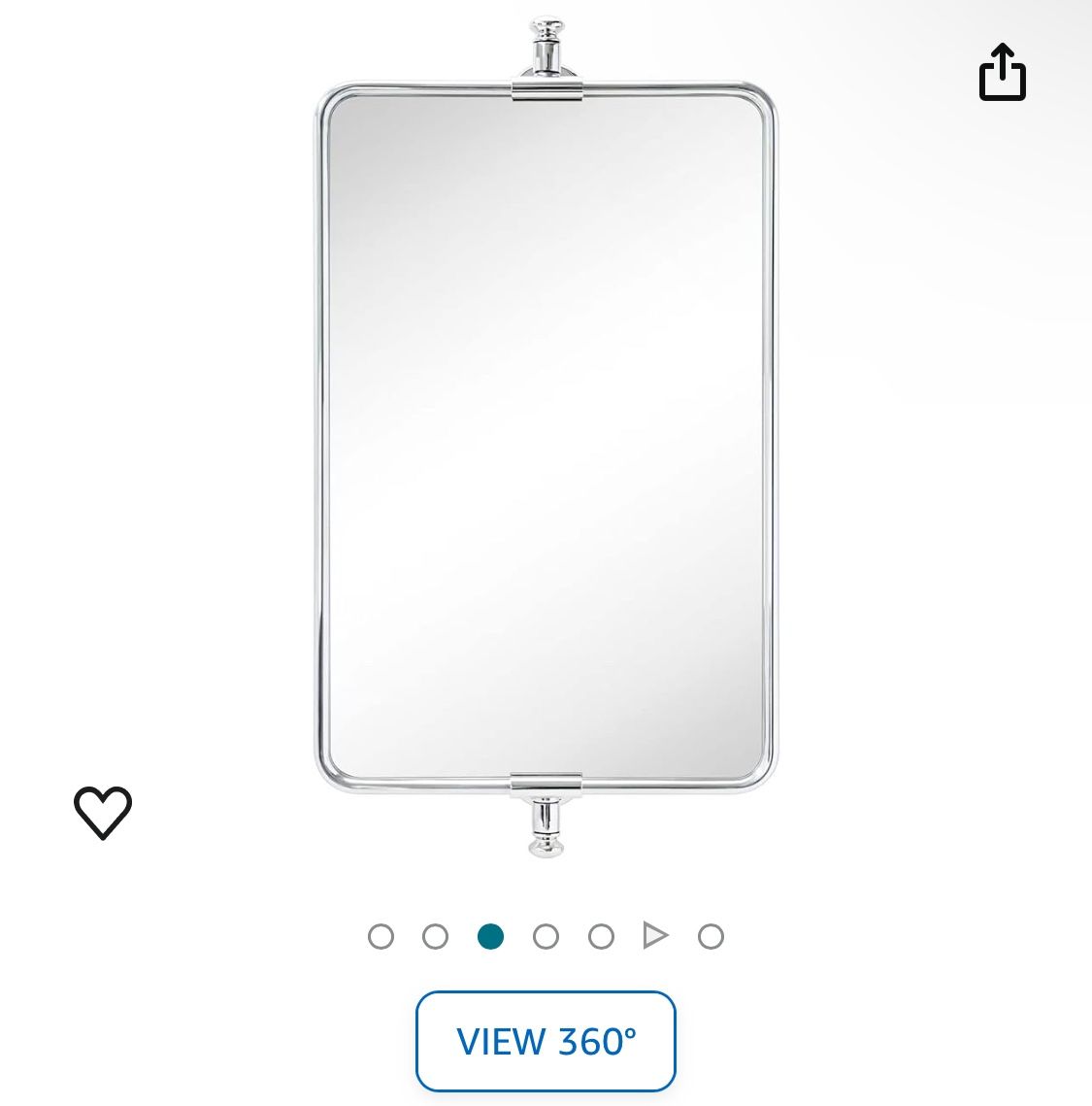 Correon Pivot-N-View Rectangle Mirror for Window Bathroom Vanity - 14" x 22" - Chrome