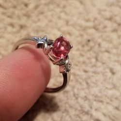 10k White Gold and Ruby Ring