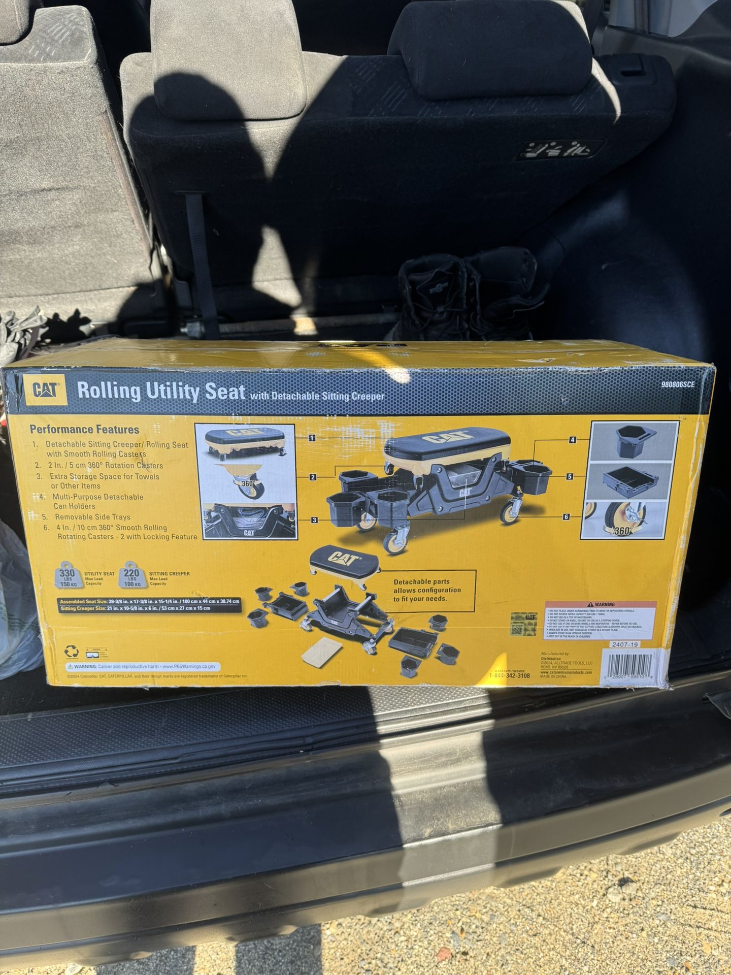 CAT Rolling Utility Seat with Detachable Sitting Creeper