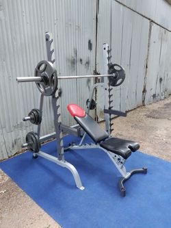 Body-Solid Squat Rack / Olympic Weight Plates / Gym / Gymnasio / Power Rack / Pesas / Bench Press / Fitness