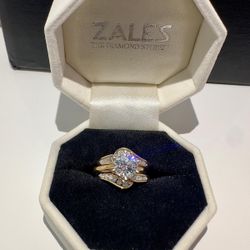 💍 Zales 1.51 ct Diamond Bridal Set – 18K Yellow Gold – IGI Certified 