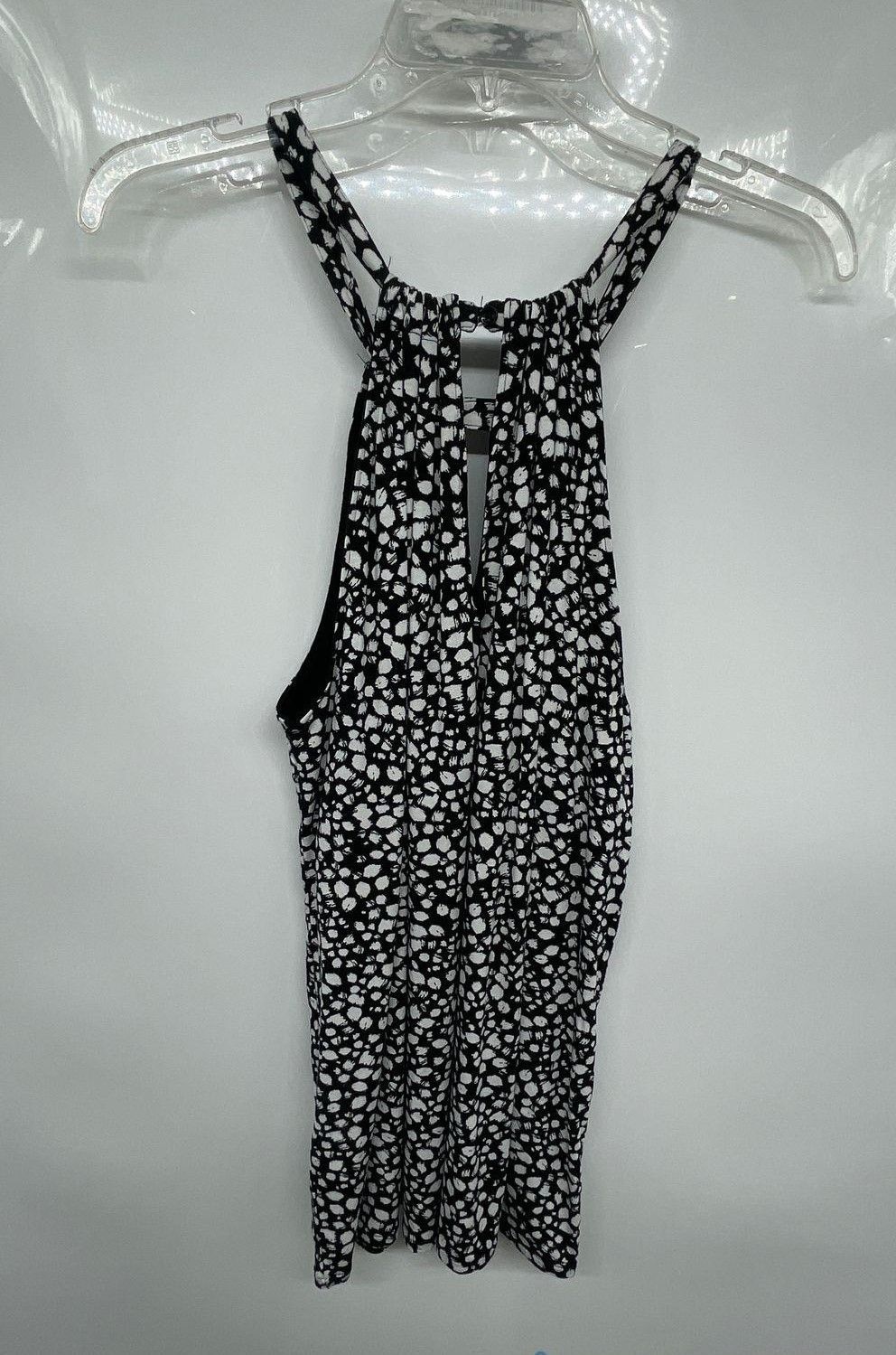 Banana Republic Womens Black White Halter Neck Sleeveless Blouse Top Size S