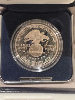 1991 S USO Proof Commemorative Silver Dollar In OGP W/ COA