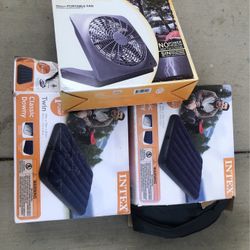 2 Twin Inflatable Beds & Fan