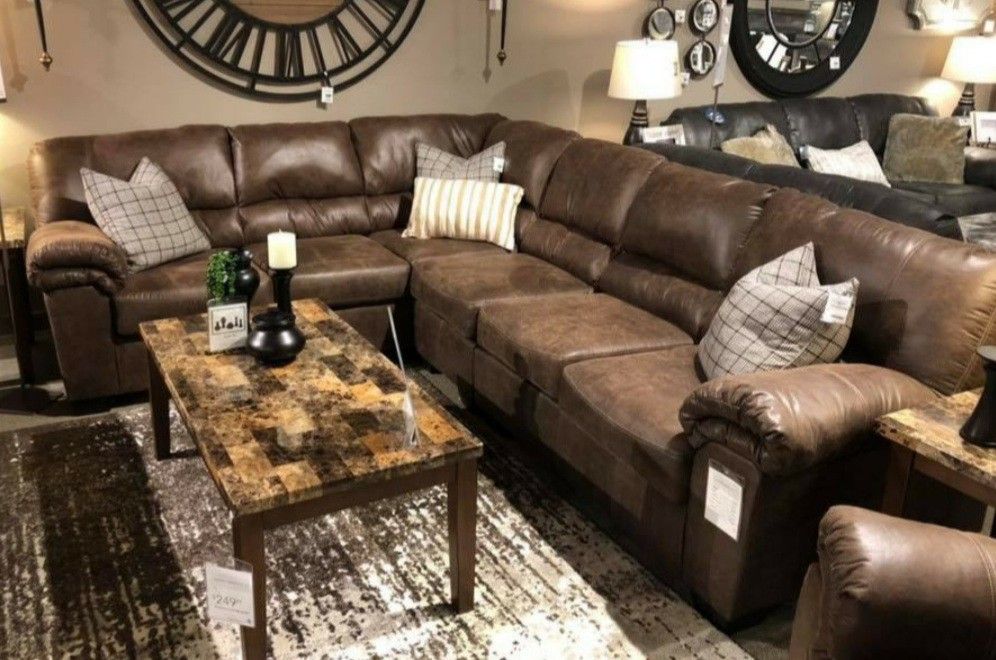 New Ashley Brand Chocolate Sectional, Delivery And Financing Available