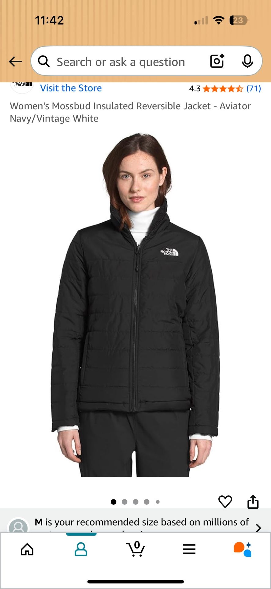 The North Face Womens Black Puffer REVERSIBLE Jacket