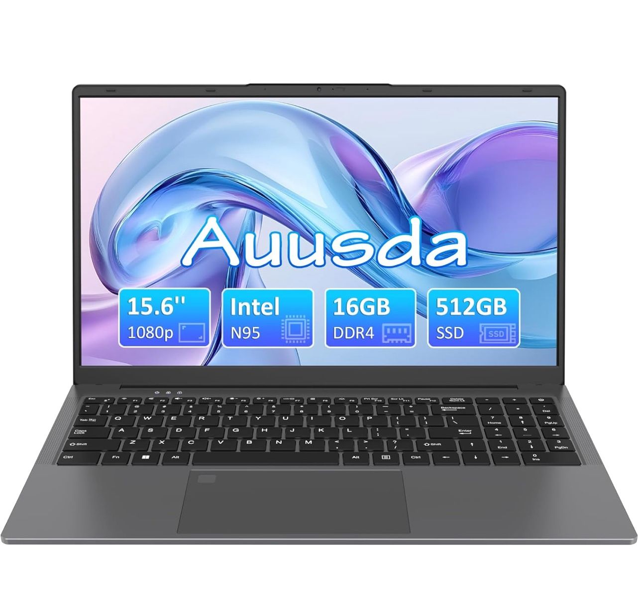 15.6" Laptop 16GB RAM 512GB SSD, Intel Quad-Core Processor, Windows 11, Ultra-Thin & Lightweight Notebook for Business, Study & Entertainment