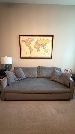 Grey trundle bed / sleeper sofa (west elm)