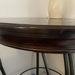 Bar Table -$60 (dark Brown Wood and Wrought Iron) From Zgallerie $60 