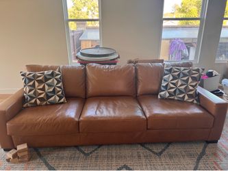 Pottery barn leather couch