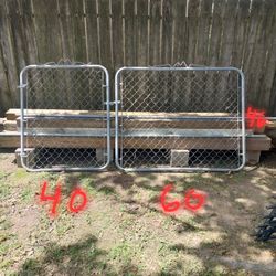 2-fence gates.2-iron fence.1 section of scaffold 