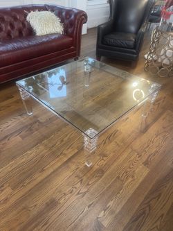 Authentic Shahrooz Highland Lucite Coffee Table - 42" Square