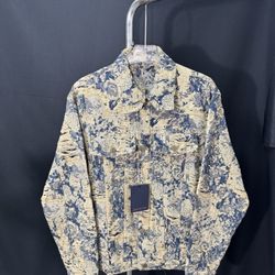 Louis Vuitton-LV distressed floral tassel denim jacket L