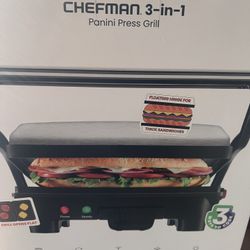 **NEW** Chefman 3-1 Panini Press Grill