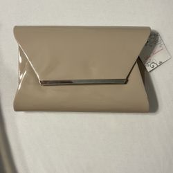 New Patent Tan Clutch /crossbody 
