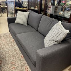 Beautiful charcoal grey fabric sofa - Retail: $1250