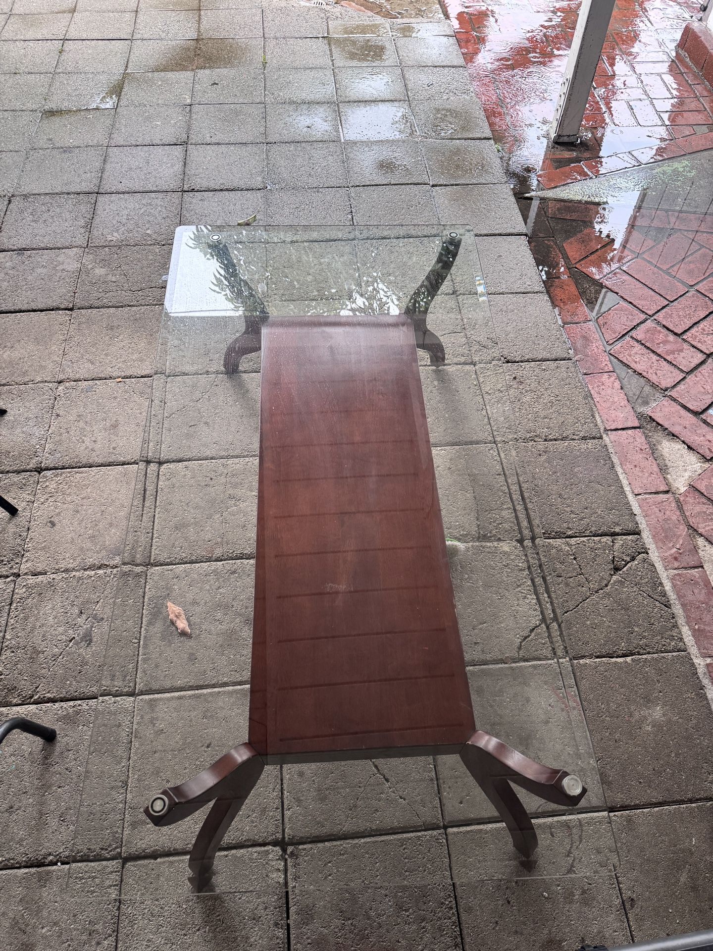 Wooden Glass Coffee Table