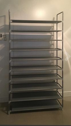 Brand New Gray Shoe Rack 10 Tier Organizer (still in the box sealed)