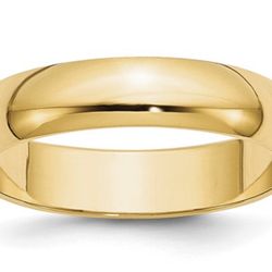 10K Mens Half Round Band Size 10