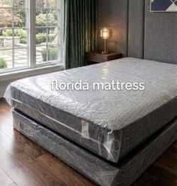 Brand new queen plush mattress + free box spring as a gift