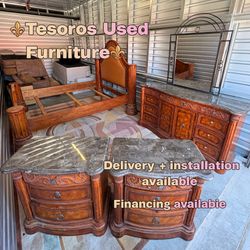 Elegant marble top bedroom set