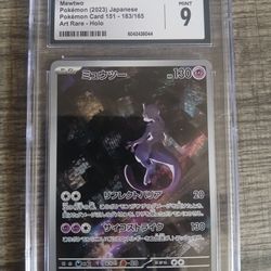 Mewtwo Pokémon (2023) Japanese Pokémon Card 151, 183/165, Art Rare - Holo, CGC MINT 9