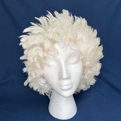 1960s Feather Hair Roller Cap / Curler Cover 
