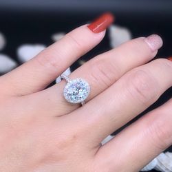 2ct Oval Shape Moissanite Ring With Certificate 
