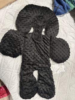 Black Minky Baby Car Seat Insert
