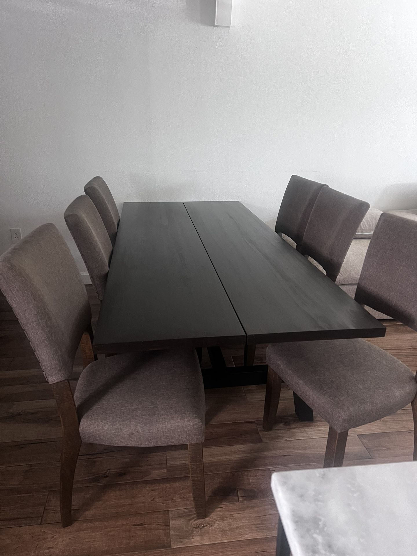 Large dark wood dining table