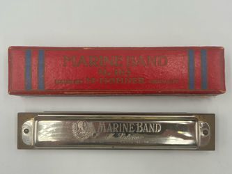 Vintage Hohner Marine Band Harmonica No 1896 Key C Germany Original Box