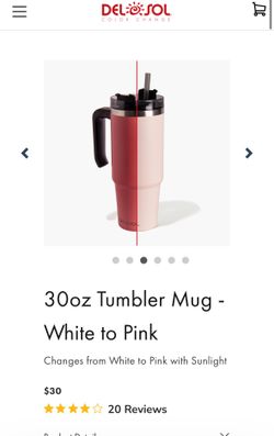 30 OZ Del Sol - Tumbler Mug White to Pink-Color changing