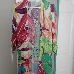 CHICOS Cardigan, Bright Colors, Great CONDITION 