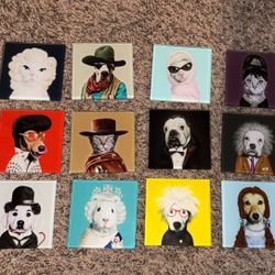 Novelty Pet Portrait Coasters (set Of 12) 