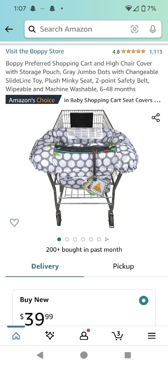 Boppy Grocery Cart Cover