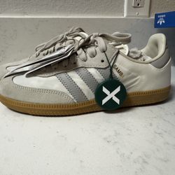 (Size M5/W7) Adidas Samba OG Off White/Aluminum